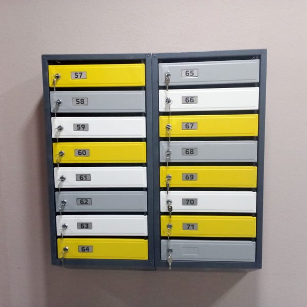 Металлический восьмисекционный почтовый ящик ПМ-8, black